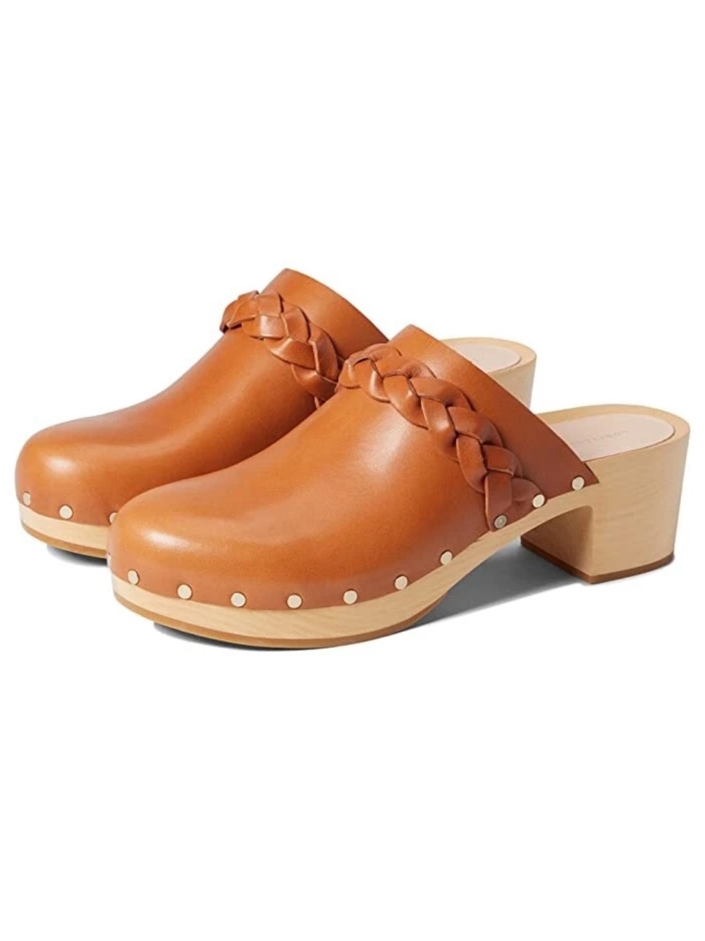 Loeffler Randall Lupa Braided Leather Clogs, Mules, Cognac, Women's